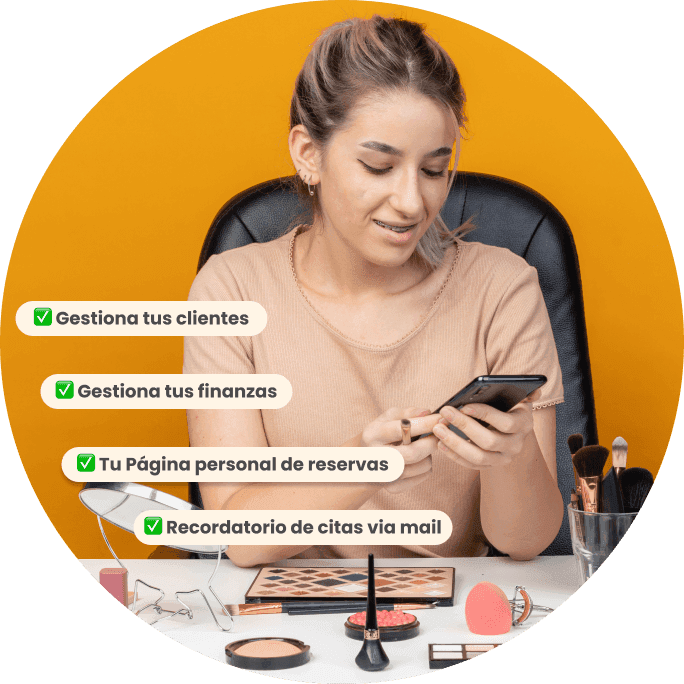 Profesional de la belleza usando Saloby